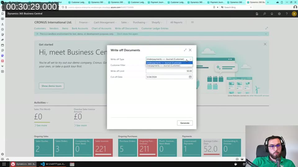 Enum with final captions Underpayments and Overpayments => Journal (Customer)
