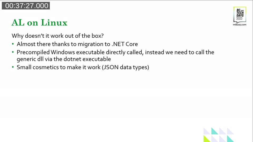 Slide showing the three reasons AL doesn&rsquo;t work on Linux out of the box