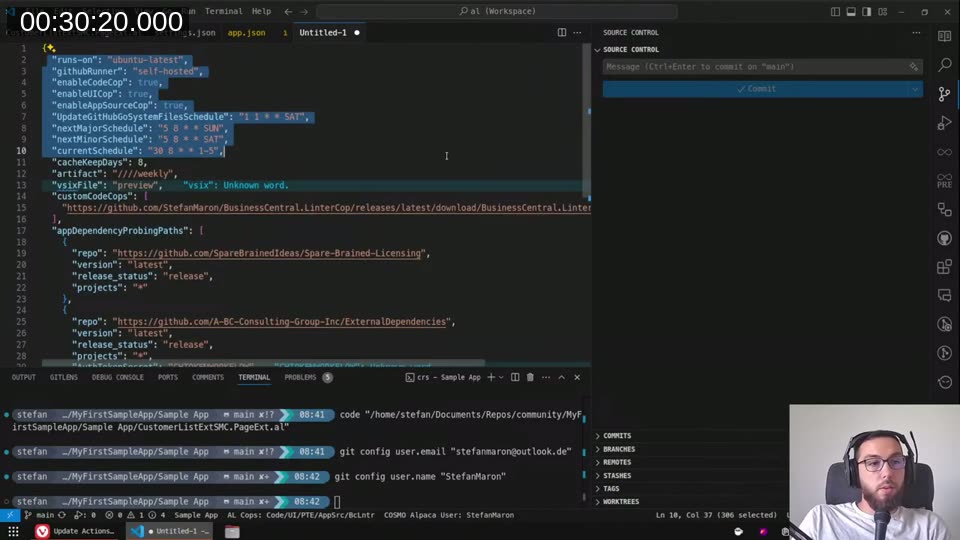 Full org-level settings with LinterCop and dependency probing paths
