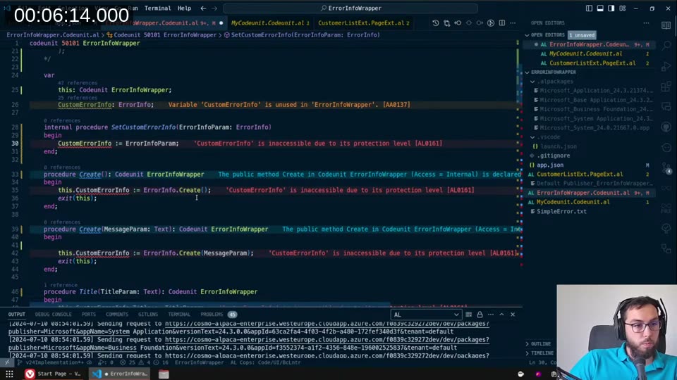 SetCustomErrorInfo internal procedure being introduced