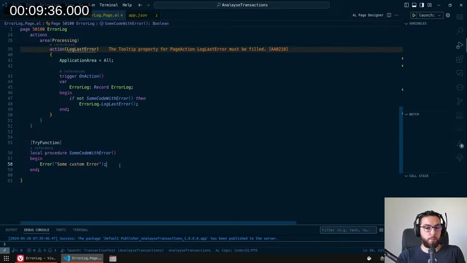 TryFunction pattern with if not &mldr; then ErrorLog.LogLastError()