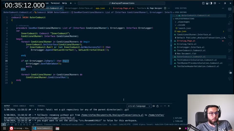OuterCodeunit SaveRun complete