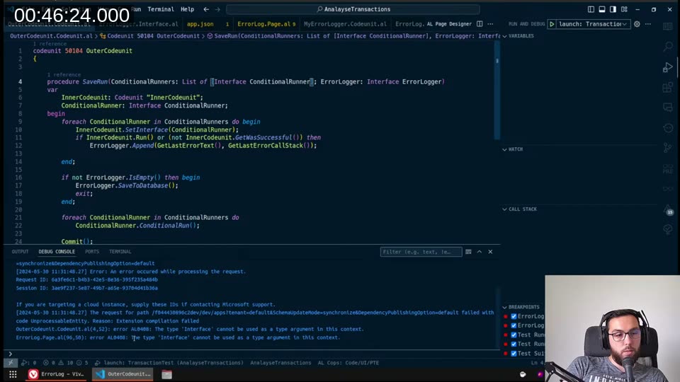 Runtime error: List of Interface not supported on BC24