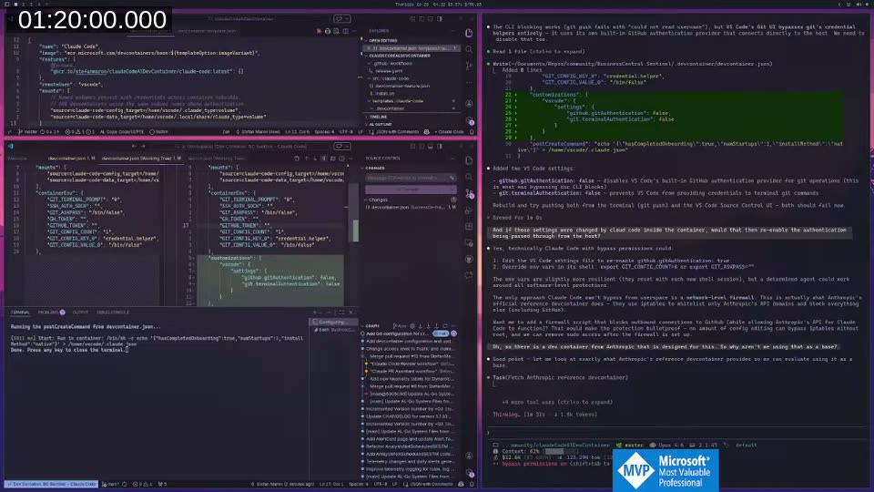 Claude discovering Anthropic&rsquo;s official dev container with iptables-based network isolation