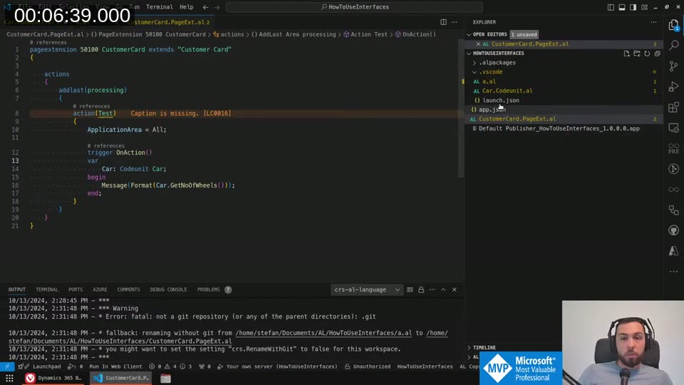 Page extension with Interface Vehicle variable type