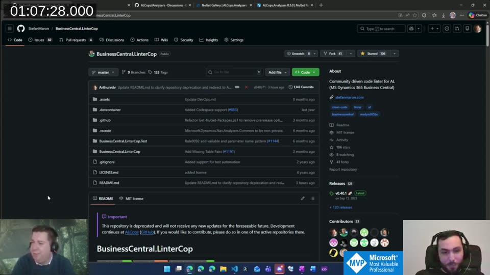 LinterCop GitHub repo showing the deprecation notice in the README