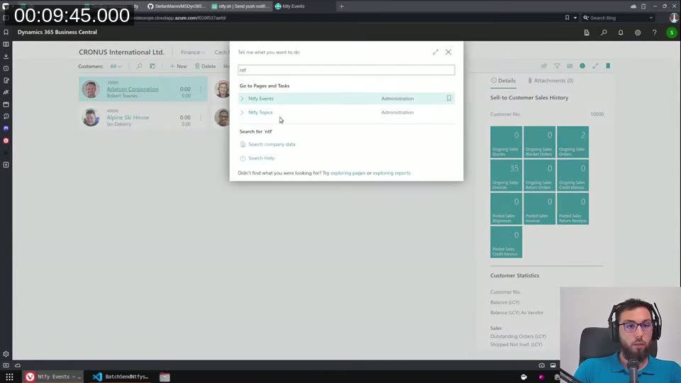 BC Tell Me search for &ldquo;ntf&rdquo; showing Ntfy Events and Ntfy Topics in the results