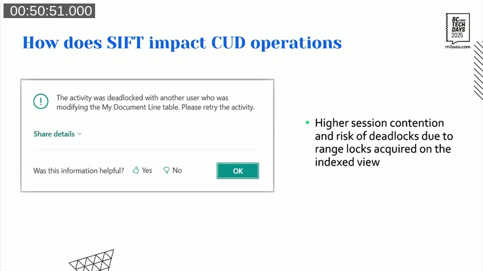 BC error dialog: &ldquo;The activity was deadlocked with another user who was modifying the My Document Line table&rdquo;
