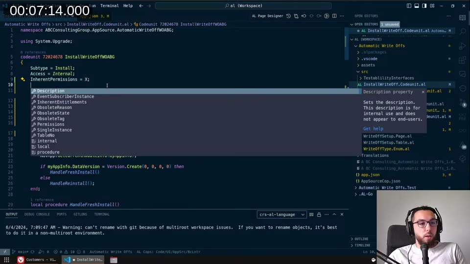 Setting InherentPermissions = X and InherentEntitlements = X on the install codeunit